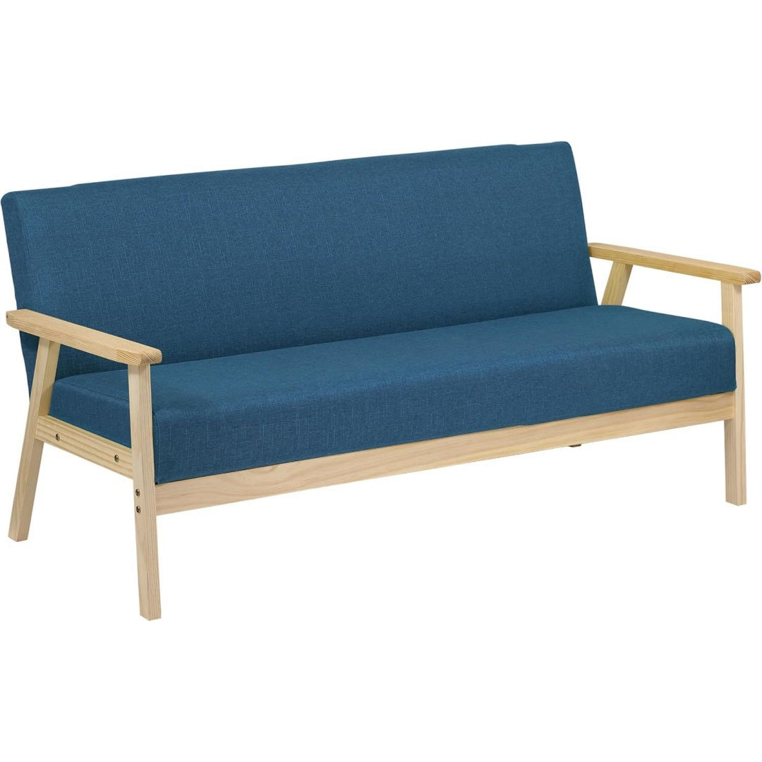 set soggiorno blu con cuscini